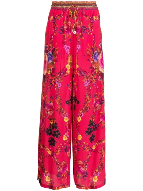 Camilla View From The Veil floral-print silk pants Red 00018276