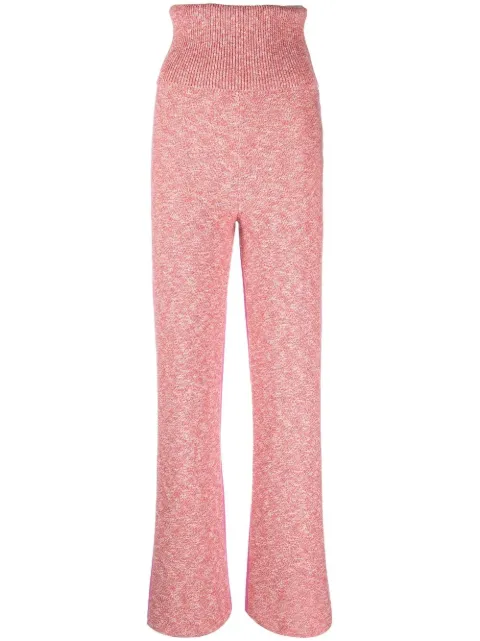 Off-White Diag-stripe knit trousers Pink OWHG012F22KNI0013232