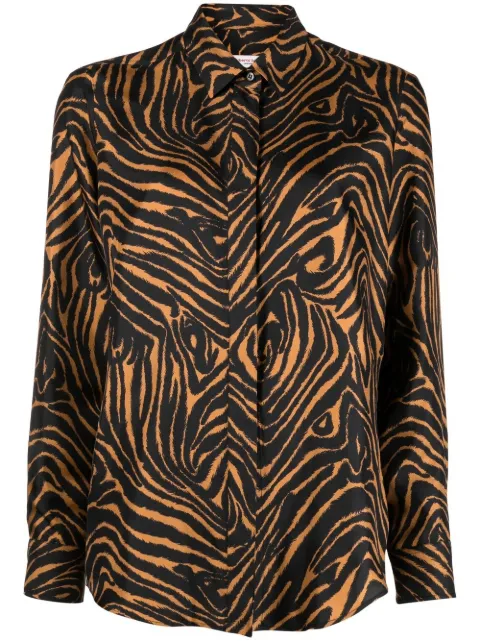 Alberto Biani zebra-print silk shirt Black MM864SE3154