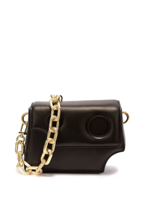 Off-White logo-print shoulder bag Black OWNN043F22LEA0011000