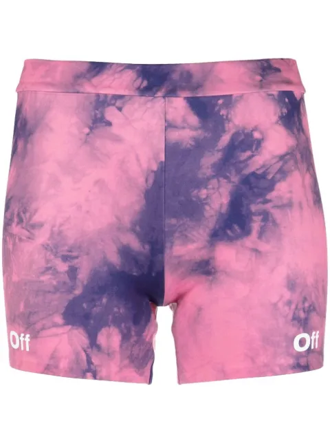 Off-White logo-print tie-dye shorts Pink OWVH031F22JER0013045