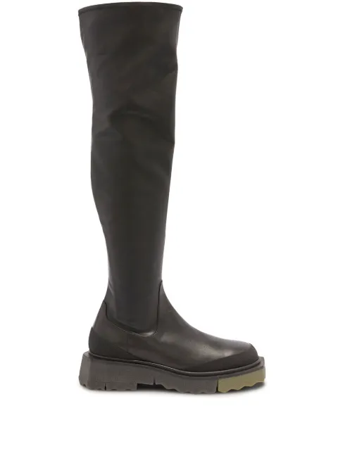 Off-White knee-length leather boots Black OWIE024F22FAB0011056