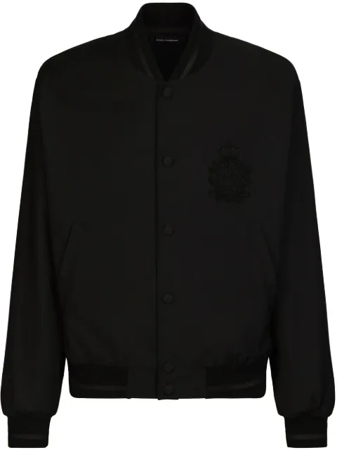 Dolce & Gabbana heraldic-patch bomber jacket Black G9XM9ZFUSNU