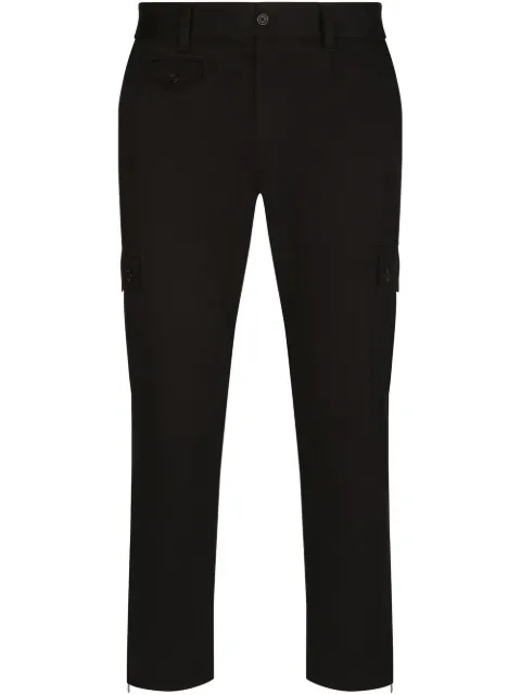 Dolce & Gabbana logo-tag cargo trousers Black GWR2ATGF093