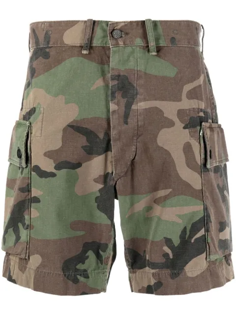 Ralph Lauren RRL camouflage print chino shorts Brown 782857928001