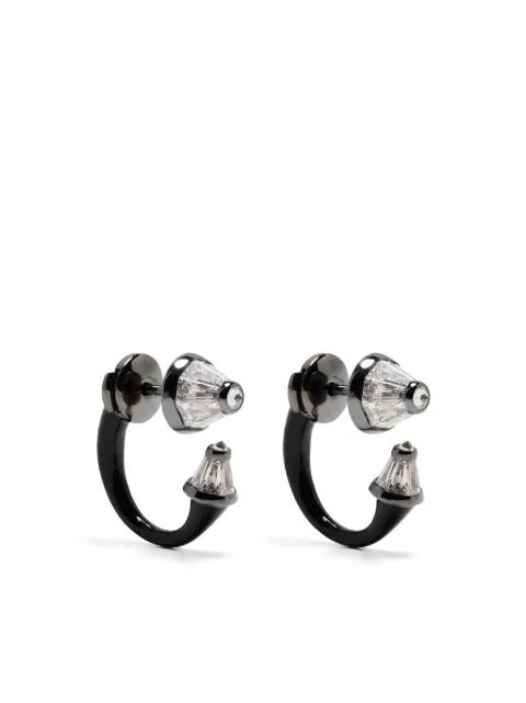 Nikos Koulis 18kt white gold Enery diamond jacket earrings Black NEG951