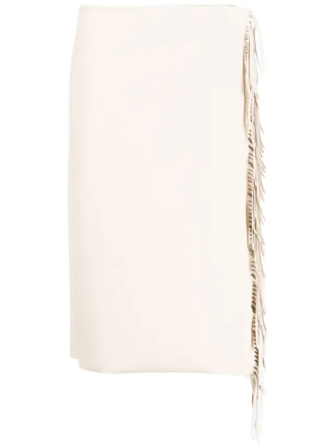 Stella McCartney fringed wrap skirt Neutrals 630008SJB14