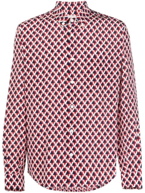 Valentino Garavani Veehive-print silk shirt White VABK008KN