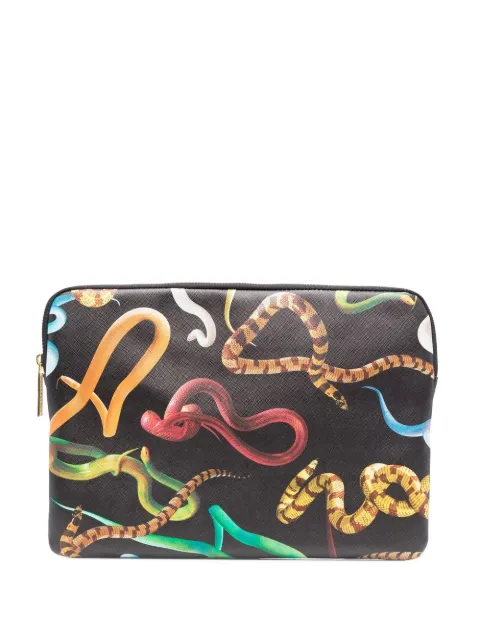 Seletti snake-print laptop case Black 02562