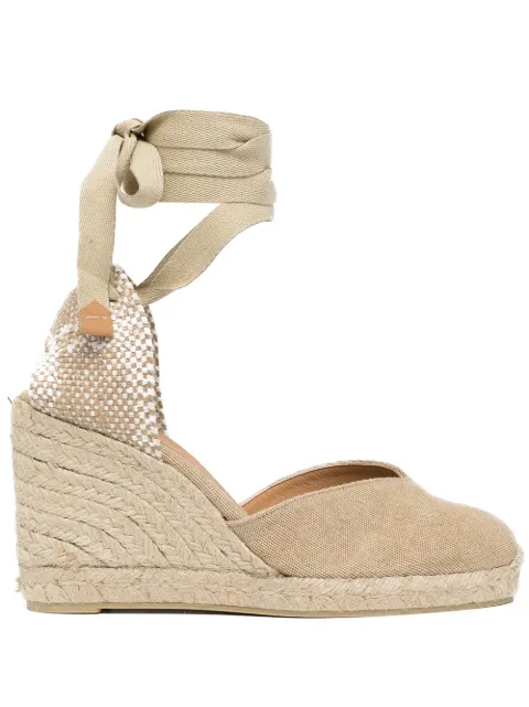 Castañer Chiara raffia-wedge espadrilles Brown 021669