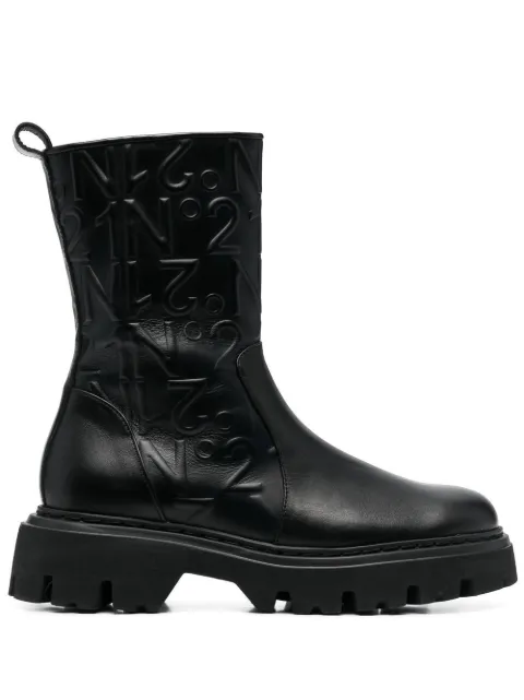 Nº21 logo-embossed combat ankle boots Black 22ISP03700370
