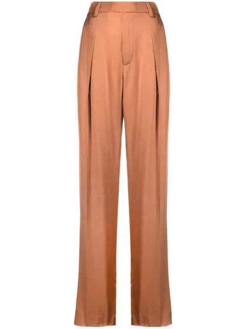 Brunello Cucinelli high-waisted silk tailored trousers Orange MP949P8124C8910