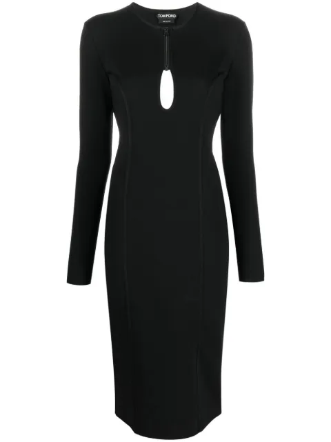 TOM FORD keyhole detail midi dress Black ABJ640FAX021
