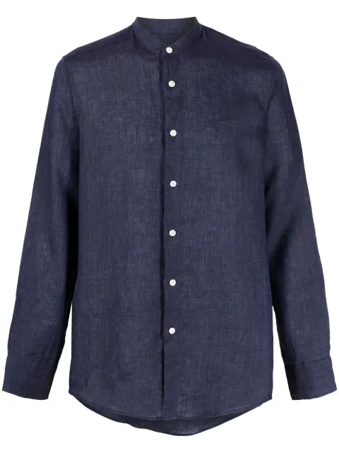 Frescobol Carioca collarless button-up shirt Blue 106218