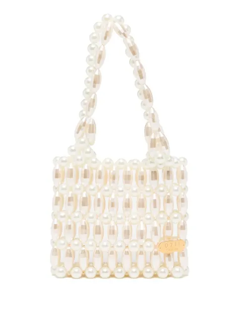 0711 pearl-embellished tote bag Yellow 0711FW2253