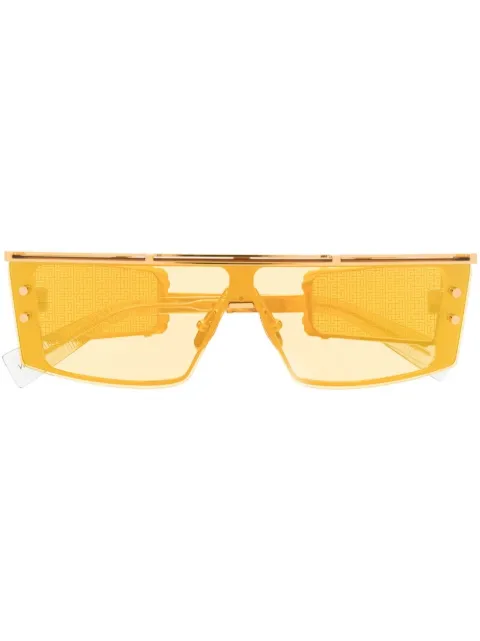 Balmain Eyewear Wonder Boy III rectangular-frame sunglasses Yellow BPS127B