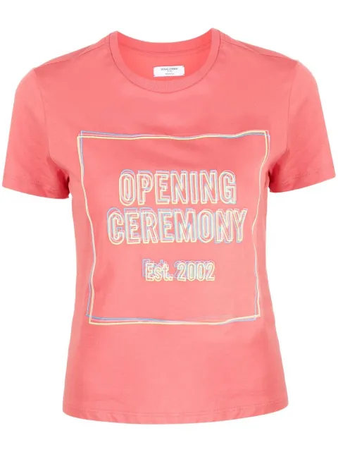Opening Ceremony Box Logo print T-shirt Orange YWAA001S22JER0012684