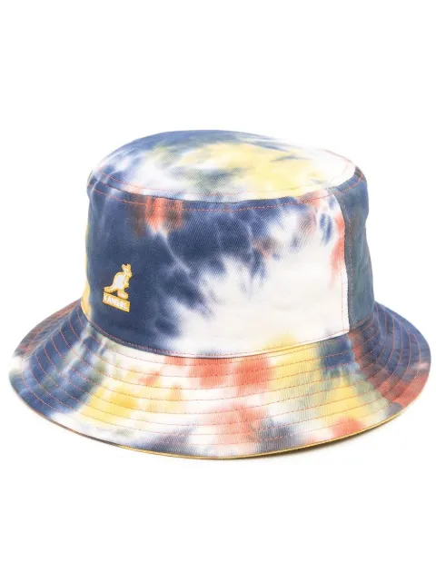 Kangol embroidered-logo tie-dye bucket hat Blue K4359