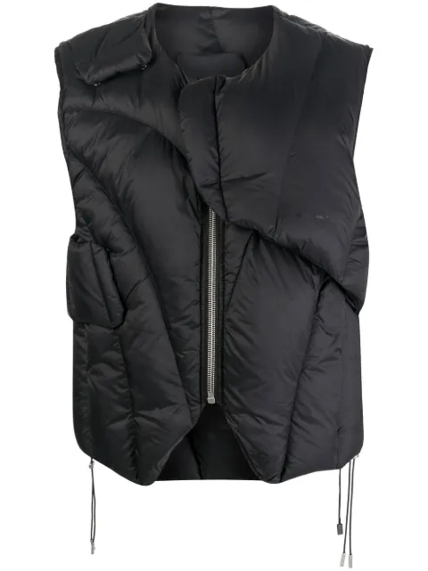 HELIOT EMIL logo-print padded gilet Black HEM03003P11