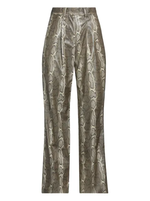 Soulland snake-pattern trousers Brown 211651189