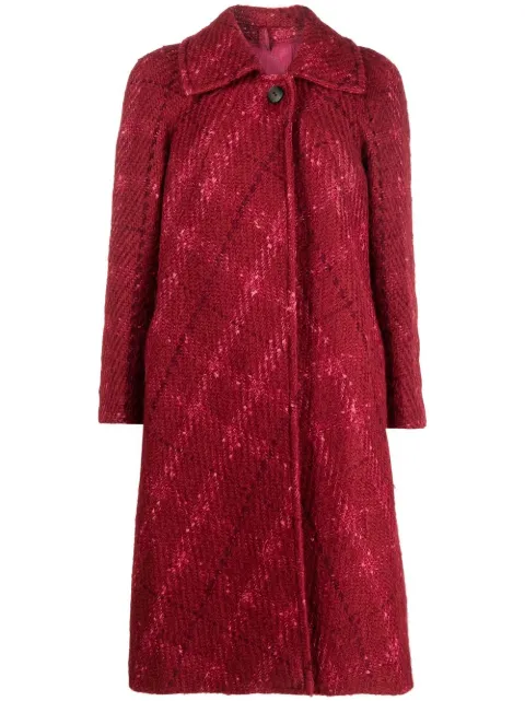 A.N.G.E.L.O. Vintage Cult 1990s plaid-pattern single-breasted coat Red ANG450YH