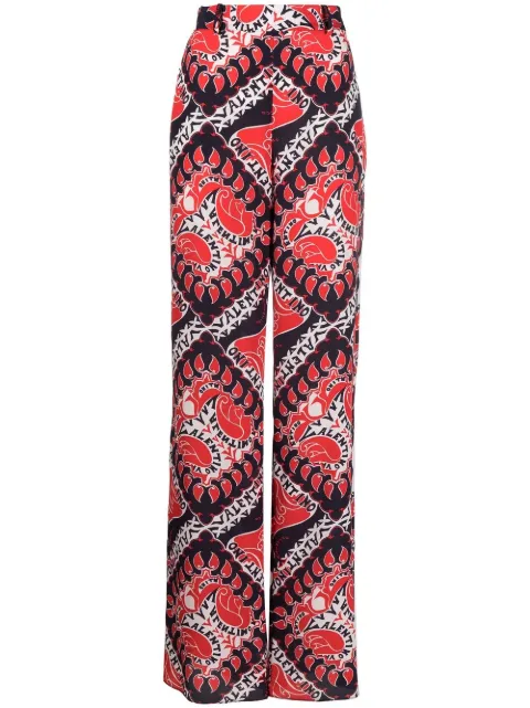 Valentino Garavani Archive Manifesto straight-leg trousers Red BRB4X67AP