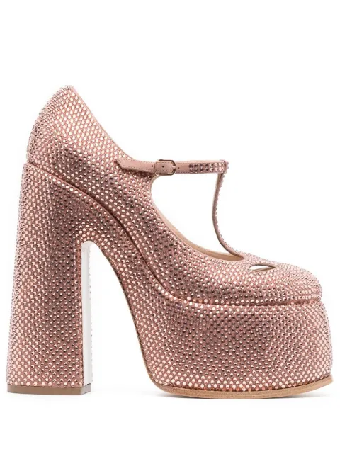 Casadei 160mm rhinestone-embellished pumps Pink 1F867Z1601C1905
