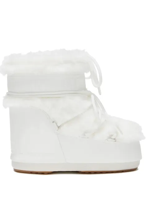 Moon Boot Icon Low white faux-fur boots White 80D1409390