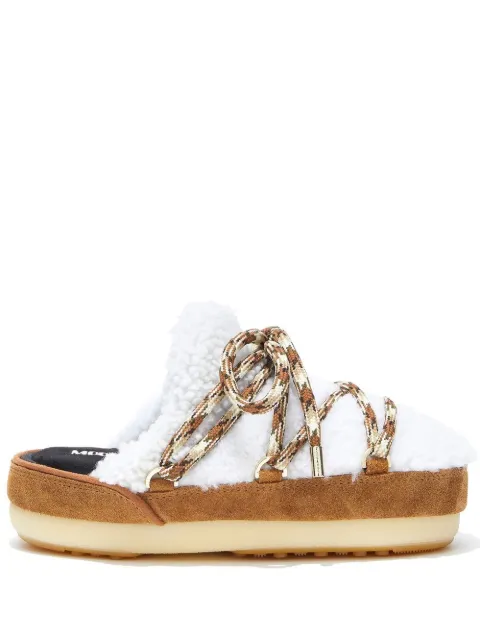 Moon Boot shearling mule slippers Brown 14601100