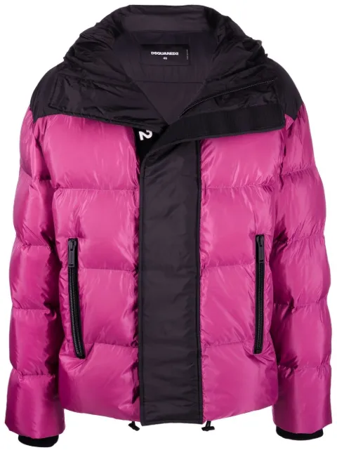 DSQUARED2 logo-print padded jacket Purple S74AM1275S54981