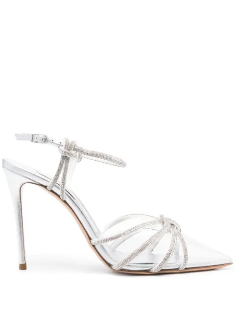 Casadei knot-detail 120mm sandals Silver 1H922Z1001C1896