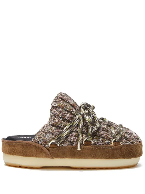 Moon Boot knit lace-up mules Brown 14601200