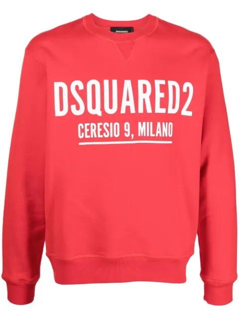 DSQUARED2 logo-print cotton sweatshirt Red S71GU0448S25516