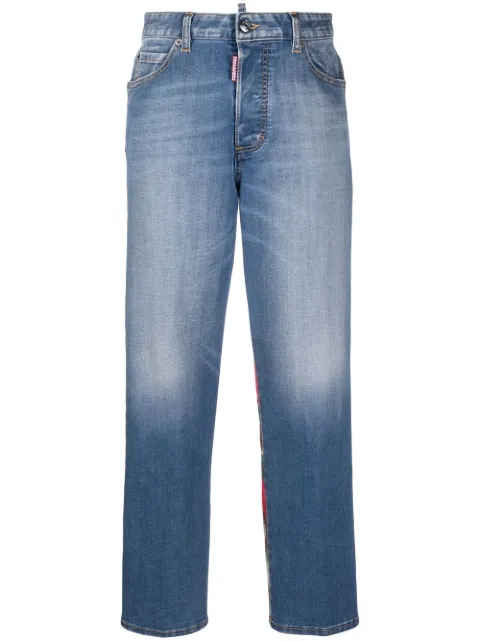 DSQUARED2 contrast-panel straight-leg jeans Blue S75LB0625S30789