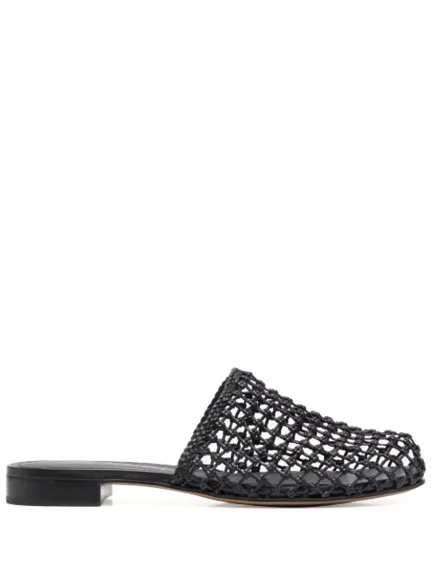 Ferragamo woven-design leather mules Black 752553