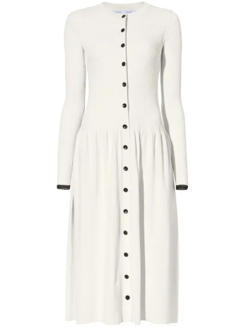 Proenza Schouler White Label ribbed-knit button-fastening dress Neutrals WL2317871KY234
