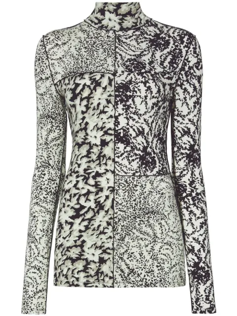 Proenza Schouler White Label floral-print mock neck top Neutrals WL2314344JY077WILD