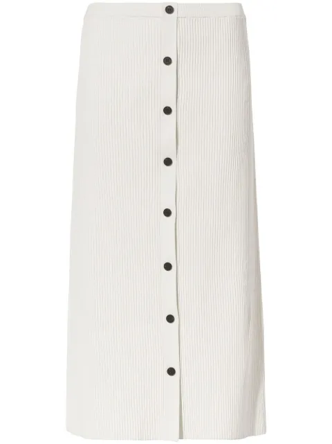 Proenza Schouler White Label ribbed-knit button-front skirt Neutrals WL2317905KY234