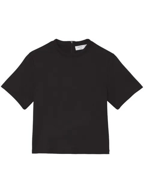 Proenza Schouler White Label Scuba cropped jersey T-shirt Black WL2314379JY091