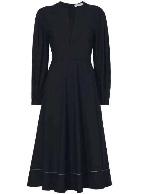Proenza Schouler White Label V-neck cotton poplin dress Black WL2313278SC080