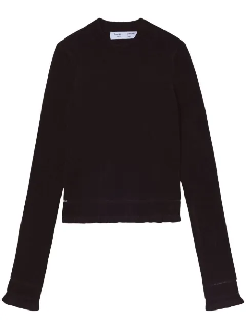 Proenza Schouler White Label cropped chenille-texture jumper Black WL2317873KY235