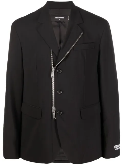 DSQUARED2 logo-print zip-fastening jacket Black S74BN1134S40320