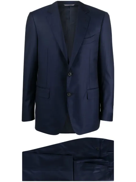 Canali logo-patch single-breasted suit Blue AX01199