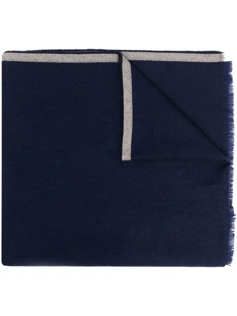 Brunello Cucinelli fringed-edge scarf Blue MSC665ORCL616