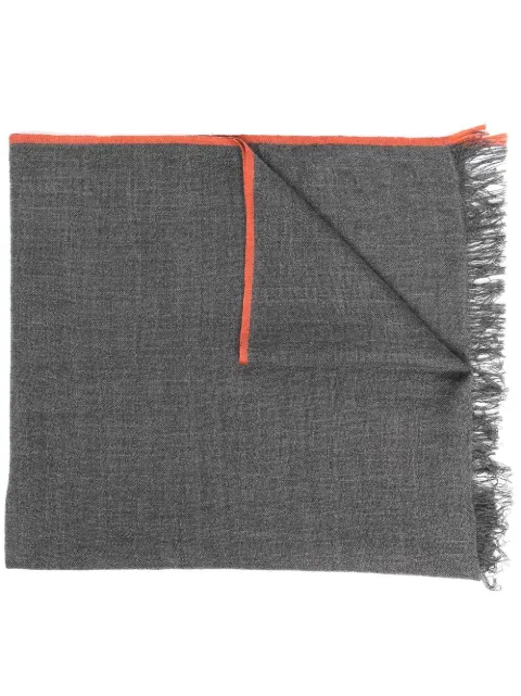 Brunello Cucinelli solid border fringed scarf Grey MSC670AVCKE81