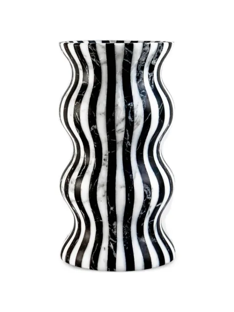 Editions Milano Versilla striped marble vase Black BL2030