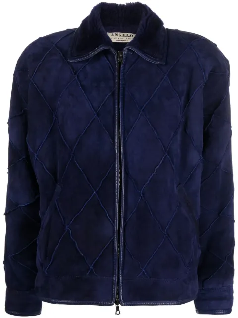 A.N.G.E.L.O. Vintage Cult 1980s diamond-quilted zip-up jacket Purple ANG560ND