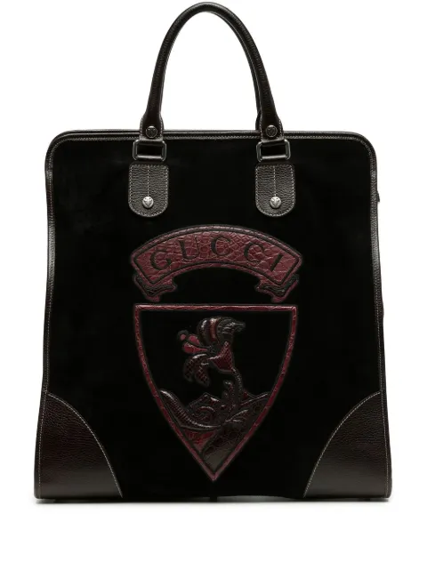Gucci Pre-Owned coat of arms patch tote Black DPVC0422GUCBA
