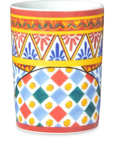 Dolce & Gabbana Carretto Siciliano porcelain water glass White TCB031TCA24UC068