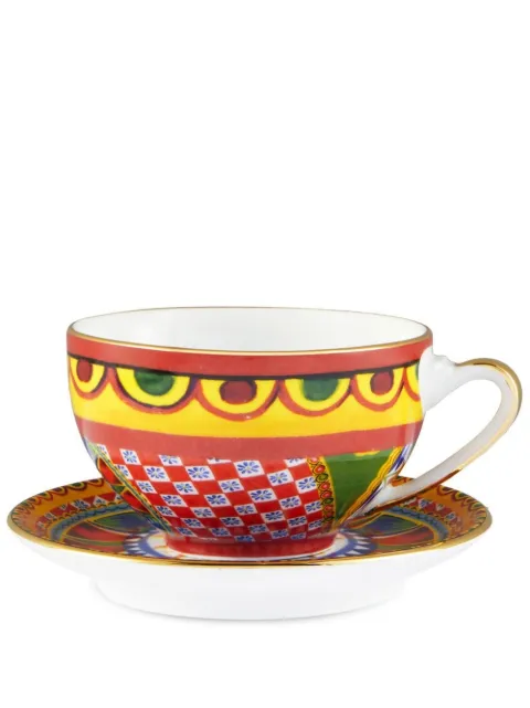 Dolce & Gabbana archive-print porcelain tea set Yellow TC0102TCA21